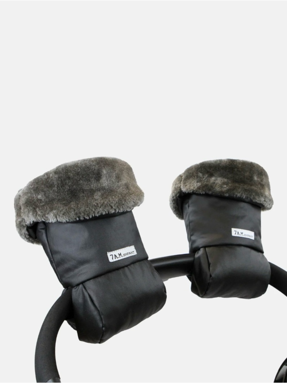7 AM warmuffs waxed winter stroller gloves NWT fur